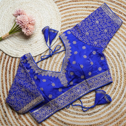 Vedika - Beautiful Work Readymade Silk Blouse to pair with sarees or lehengas