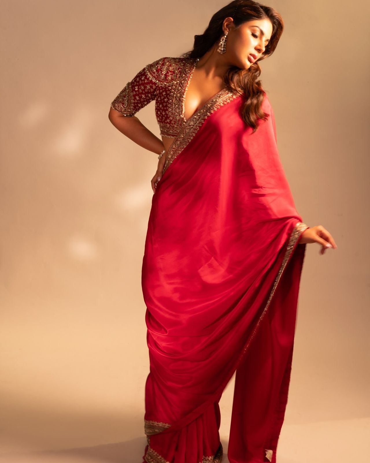 Sitara - Beautiful Silk Sequins Embroidered Saree with Stitched Blouse