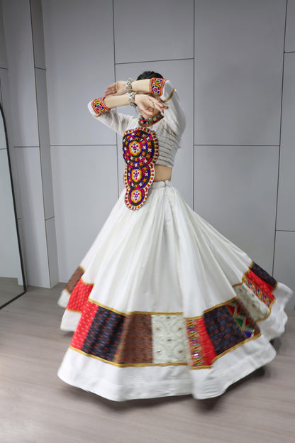Pure Cotton Navratri Chaniya Choli with Classic Gamthi Work Fully Stitched