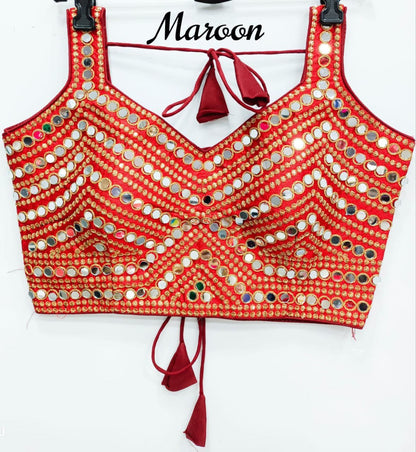Sanvi - Premium Real Mirror Ready to Wear Blouse to match with Saree or Lehengas