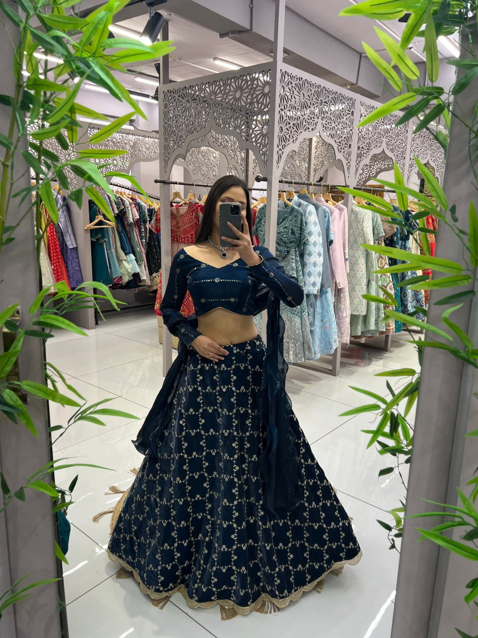 Premium Rama Lehenga with Blouse and dupatta fully stitched