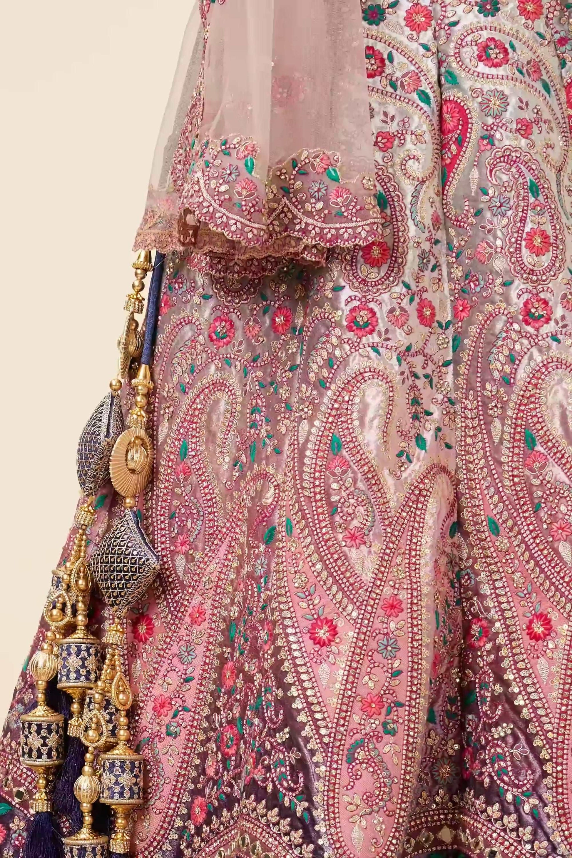 Midnight sapphire blue fully stitched lehenga