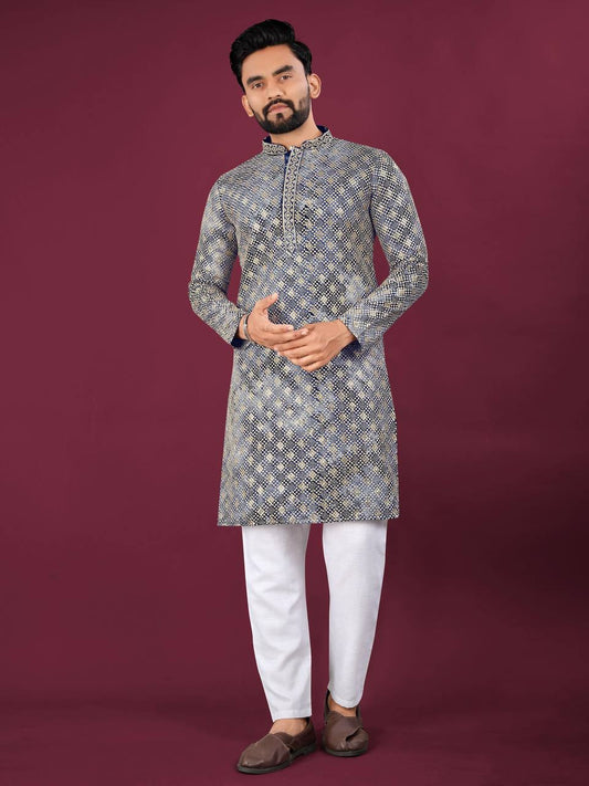 Men's Premium Chikankari Work Kurta with Pajama