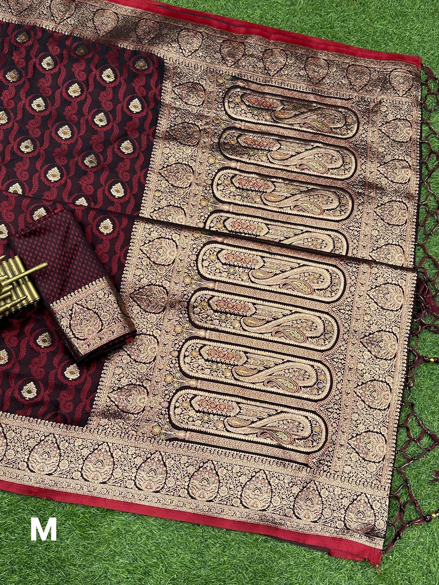 Prakruti - Jaquard saree with stitched blouse