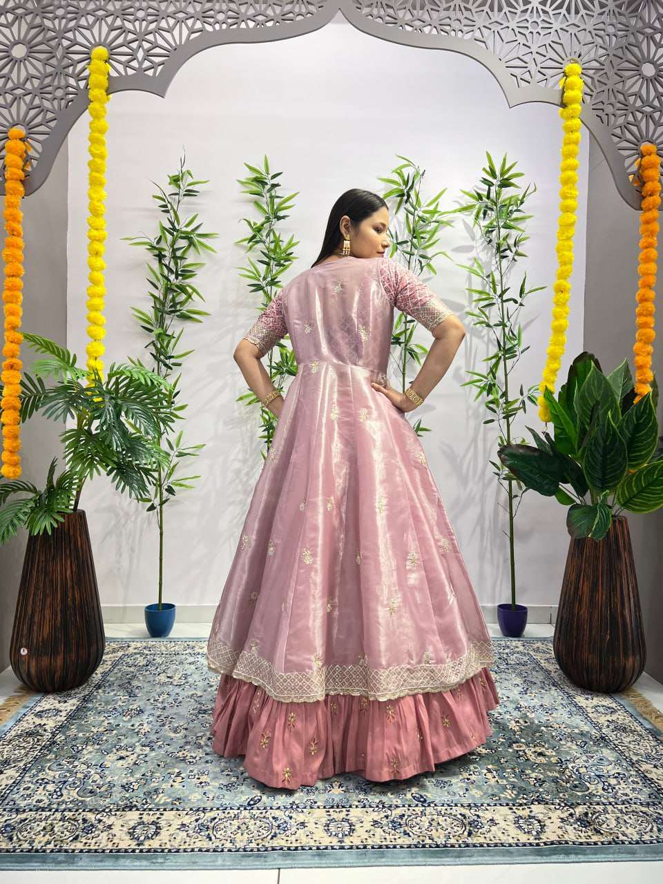 Baby pink colour Butterfly Shrug Indo western fully stitched