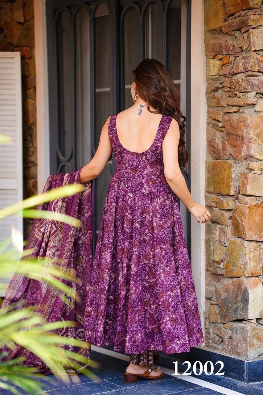 Floral Soft Silk Printed Casual Kurti Pant Set Fully Stitched upto 6XL Sizes