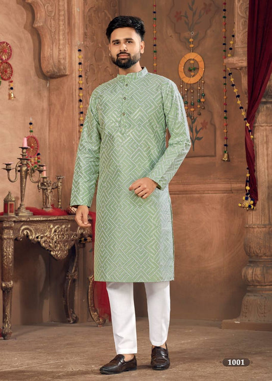 Premium white embroidered Kurta with Pant