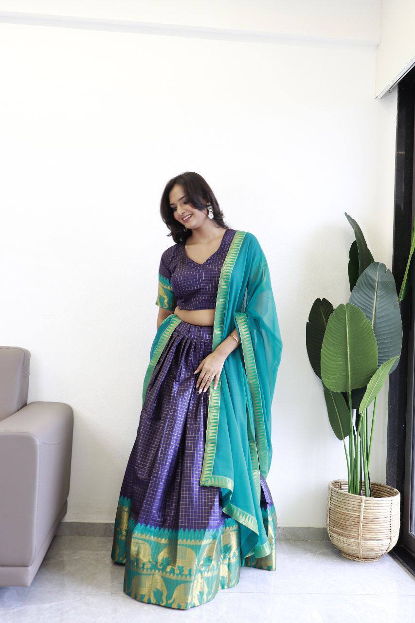 Pure Silk fully stitched classic simple lehenga