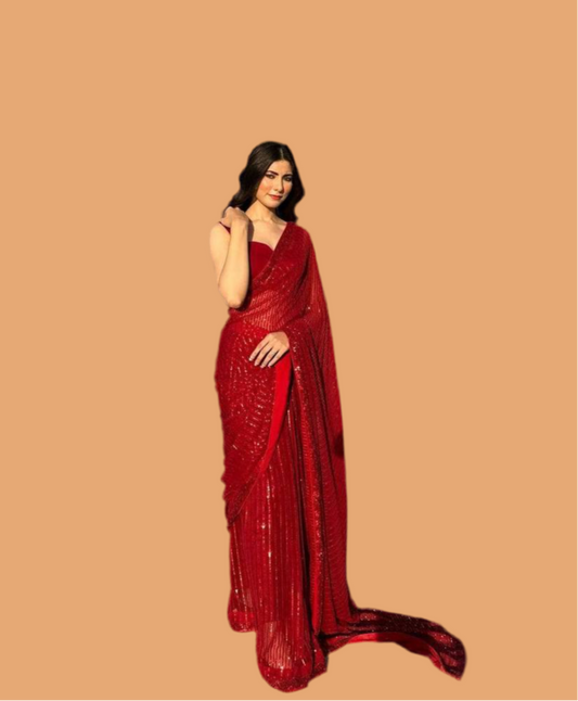 Bollywood Twinkle saree with stitched blouse