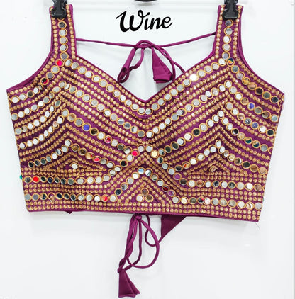 Sanvi - Premium Real Mirror Ready to Wear Blouse to match with Saree or Lehengas