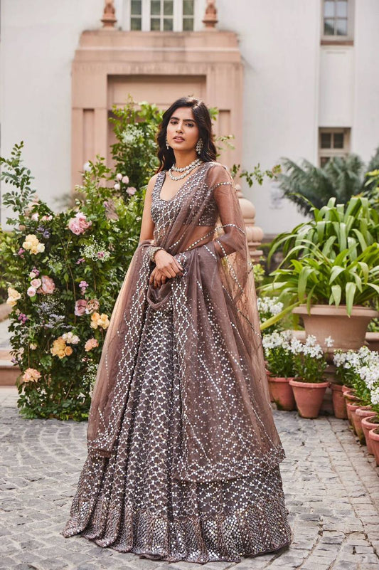 Brown Fully Stitched Premium lehenga