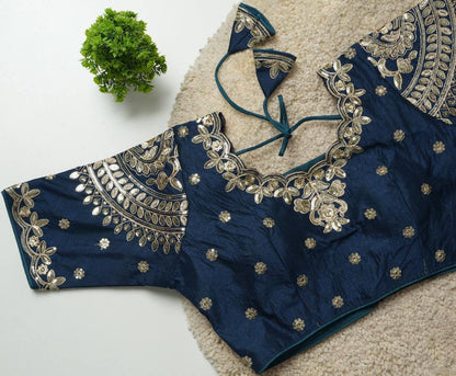 Ruhi - Beautiful Copper Gold Embroidered Work Fully Stitched Blouse to pair with Saree or Lehenga