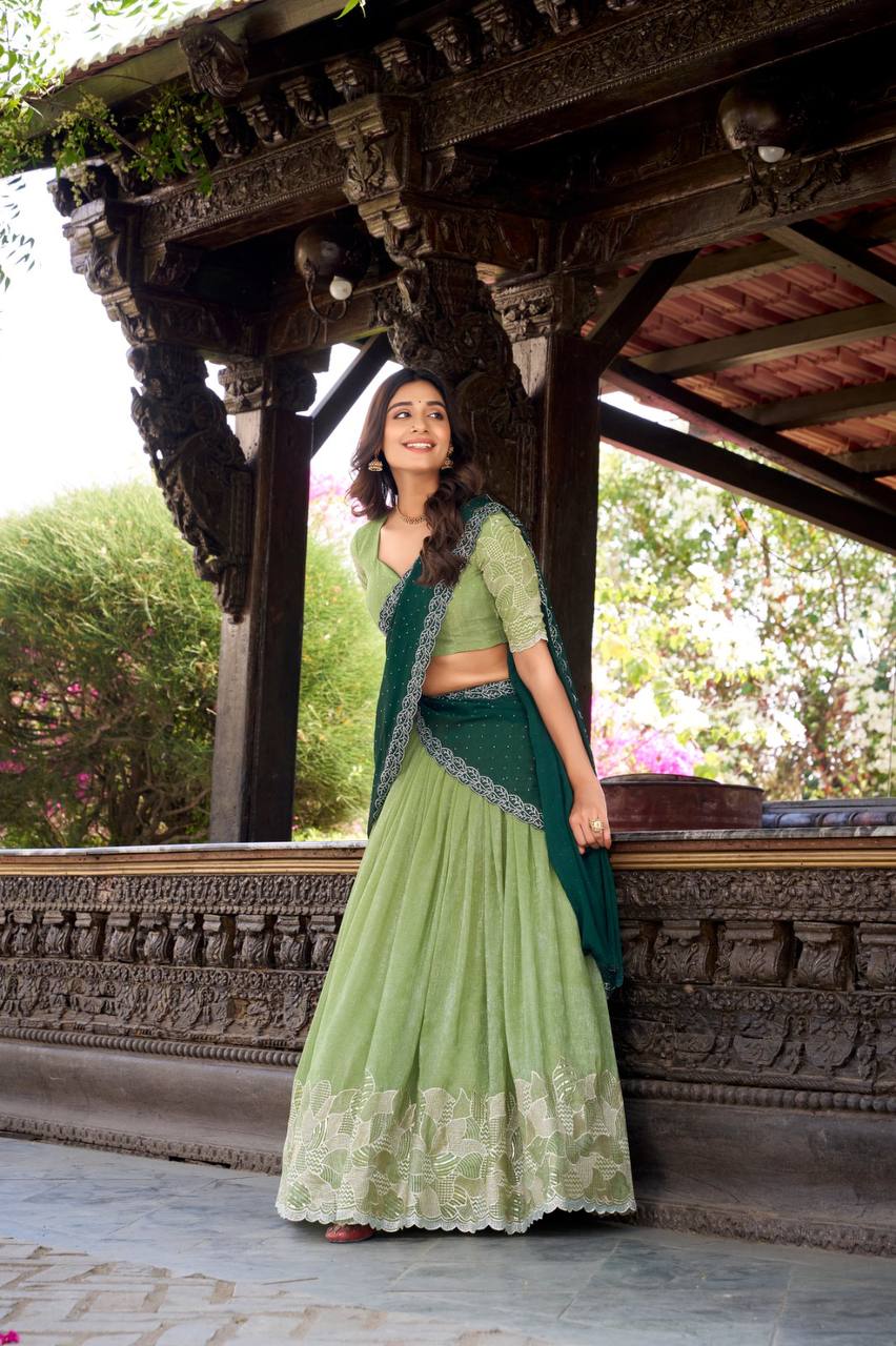 Beautiful Embroidered Fully Stitched Lightweight Lehengas