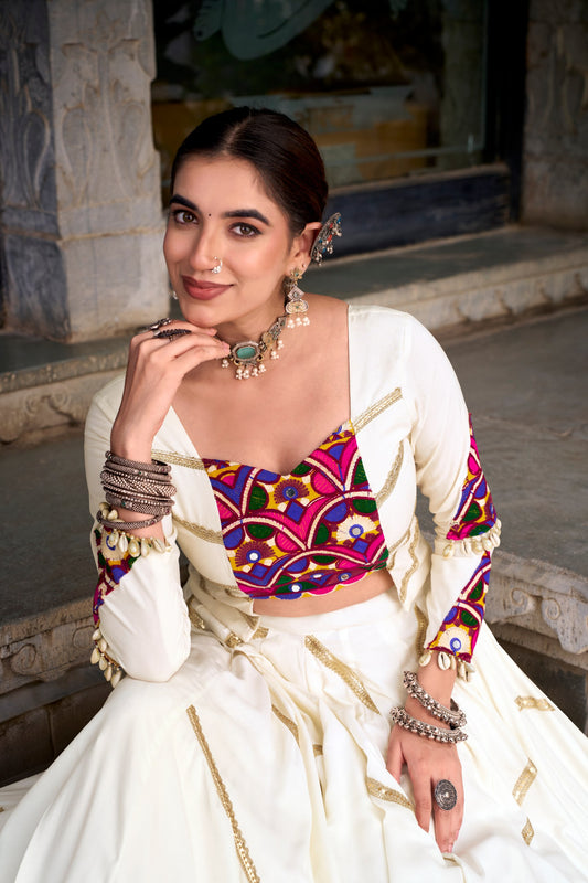 Raas - Pure Rayon Cotton Sequins Work Chaniya Cholis with Koti Style Fully Stitched