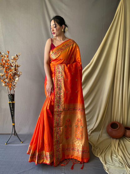 Pure paithani silk saree with stitched blouse