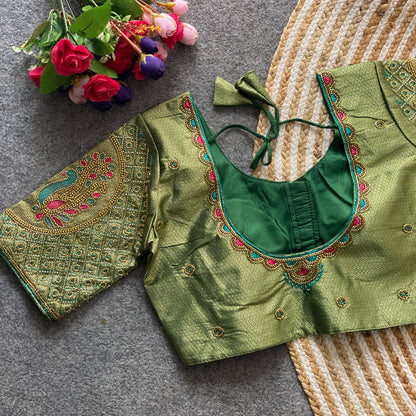 Abhinaya - Premium Thread Work Silk Readymade Blouse