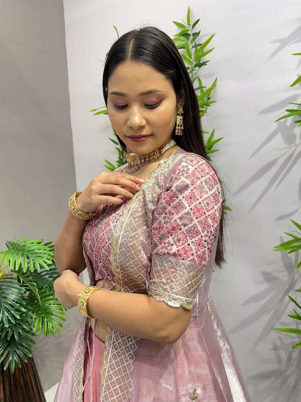 Baby pink colour Butterfly Shrug Indo western fully stitched