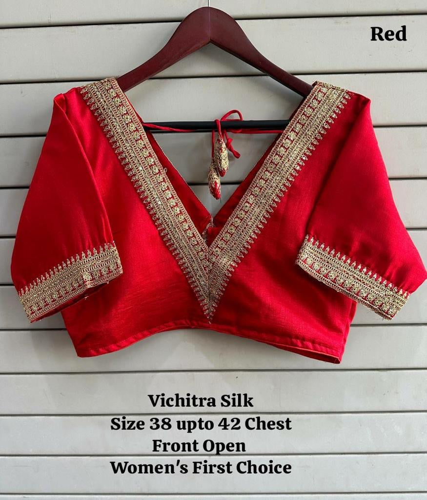 Vichitra silk premium readymade blouse
