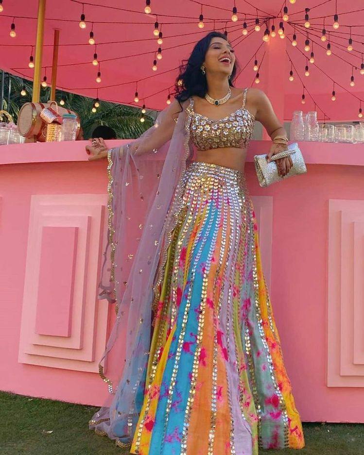 Colourful fully stitched lehenga