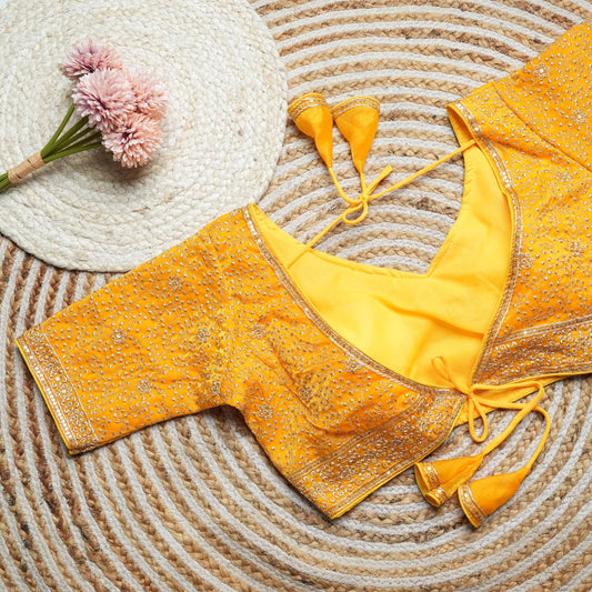 Vedika - Beautiful Work Readymade Silk Blouse to pair with sarees or lehengas