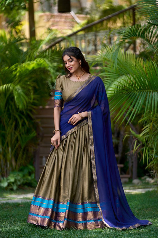 Dusty Grey Premium Fully Stitched Lehenga