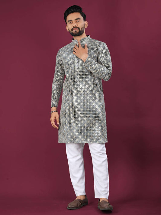 Men's Premium Chikankari Work Kurta with Pajama