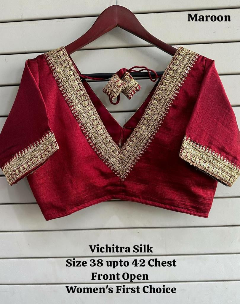 Vichitra silk premium readymade blouse