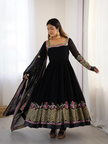 Antara - Premium Soft Georgette Anarkali Gown Fully Stitched