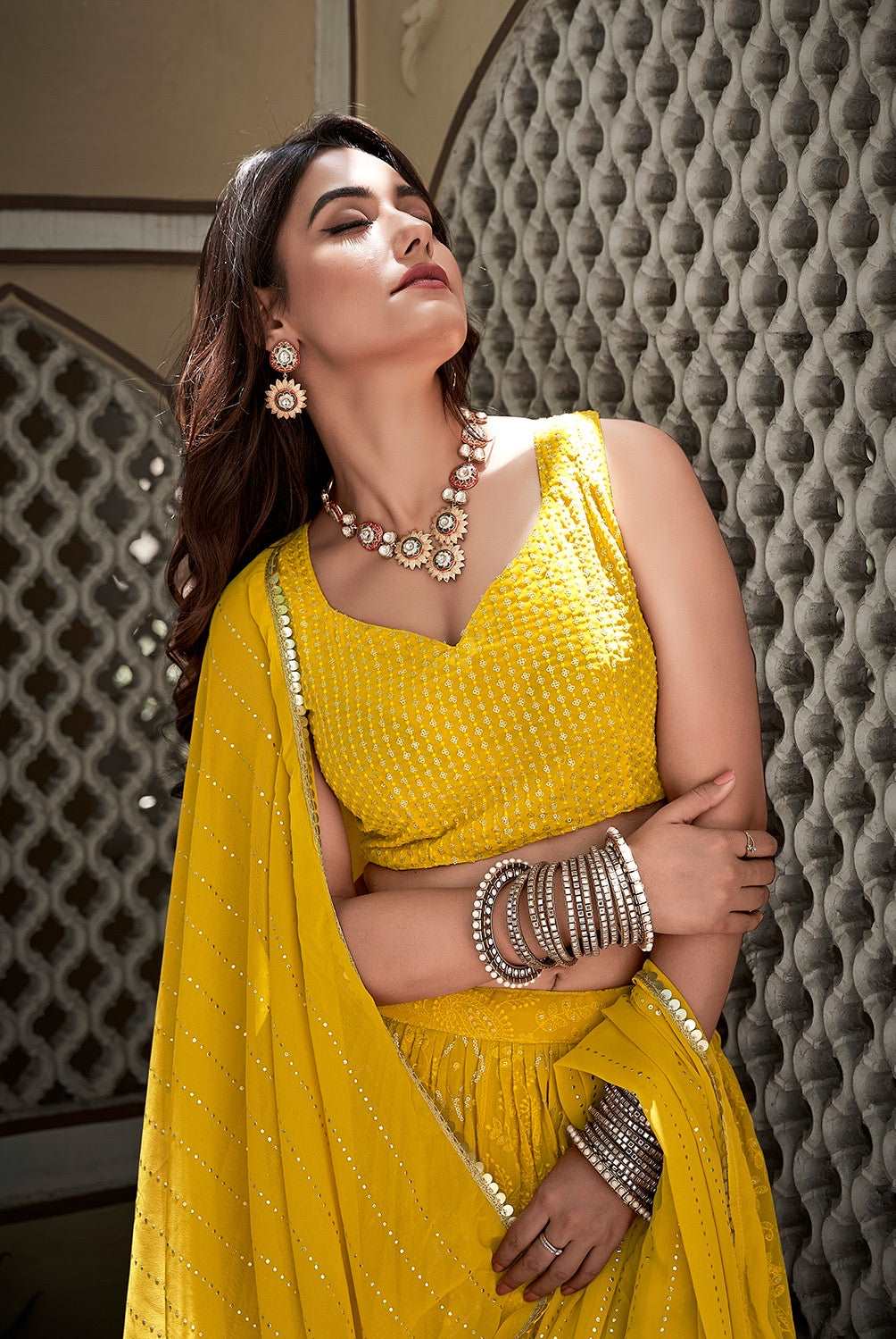 Georgette premium fully stitched lehenga