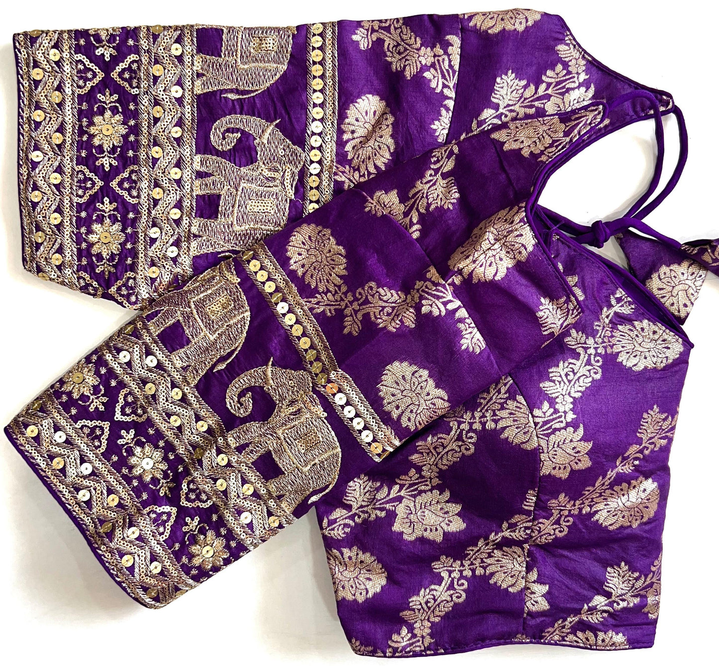 Beautiful silk blouse with work in readymade sizes