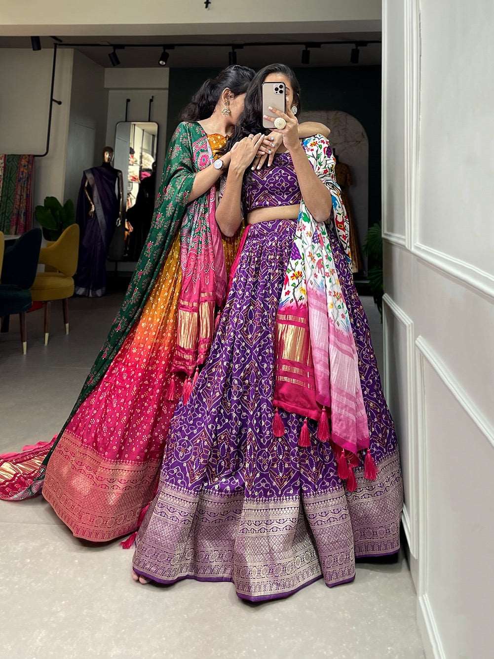 Dola silk printed premium fully stitched lehenga