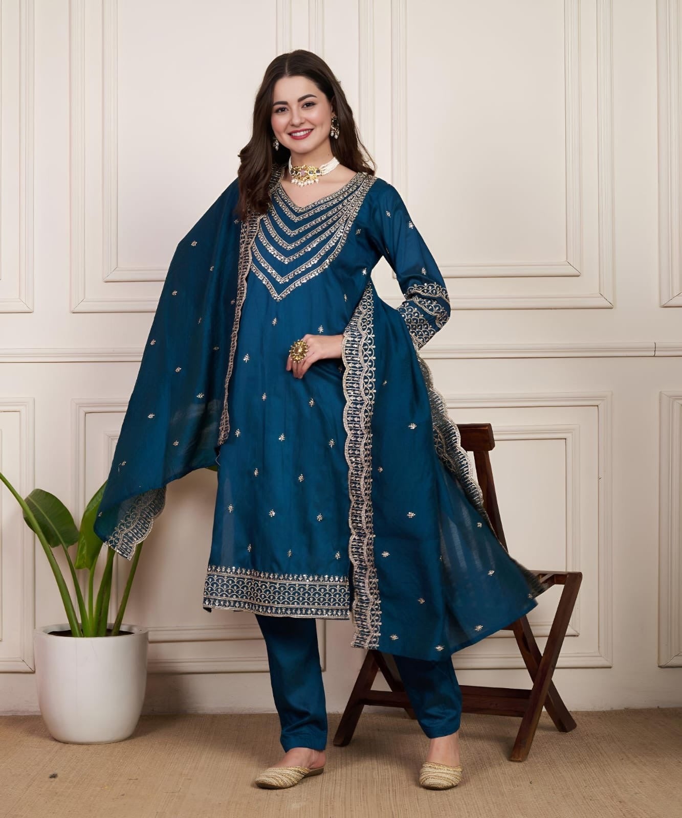 Saiyaa - Premium Silk Kurti Set with Dupatta with Beautiful Embroidery