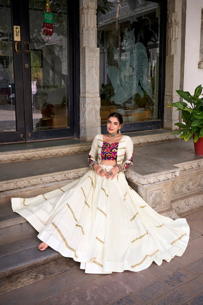 Raas - Pure Rayon Cotton Sequins Work Chaniya Cholis with Koti Style Fully Stitched
