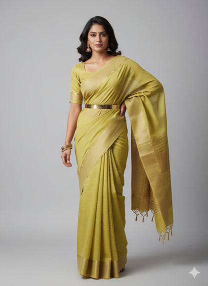 Hansini - Classic Silk Saree in Beautiful Pastel Colours with Fully Stitched Blouse of your style