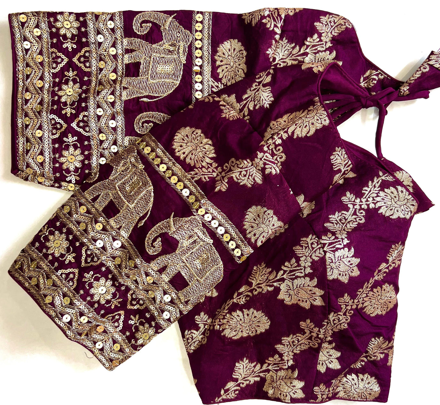 Beautiful silk blouse with work in readymade sizes