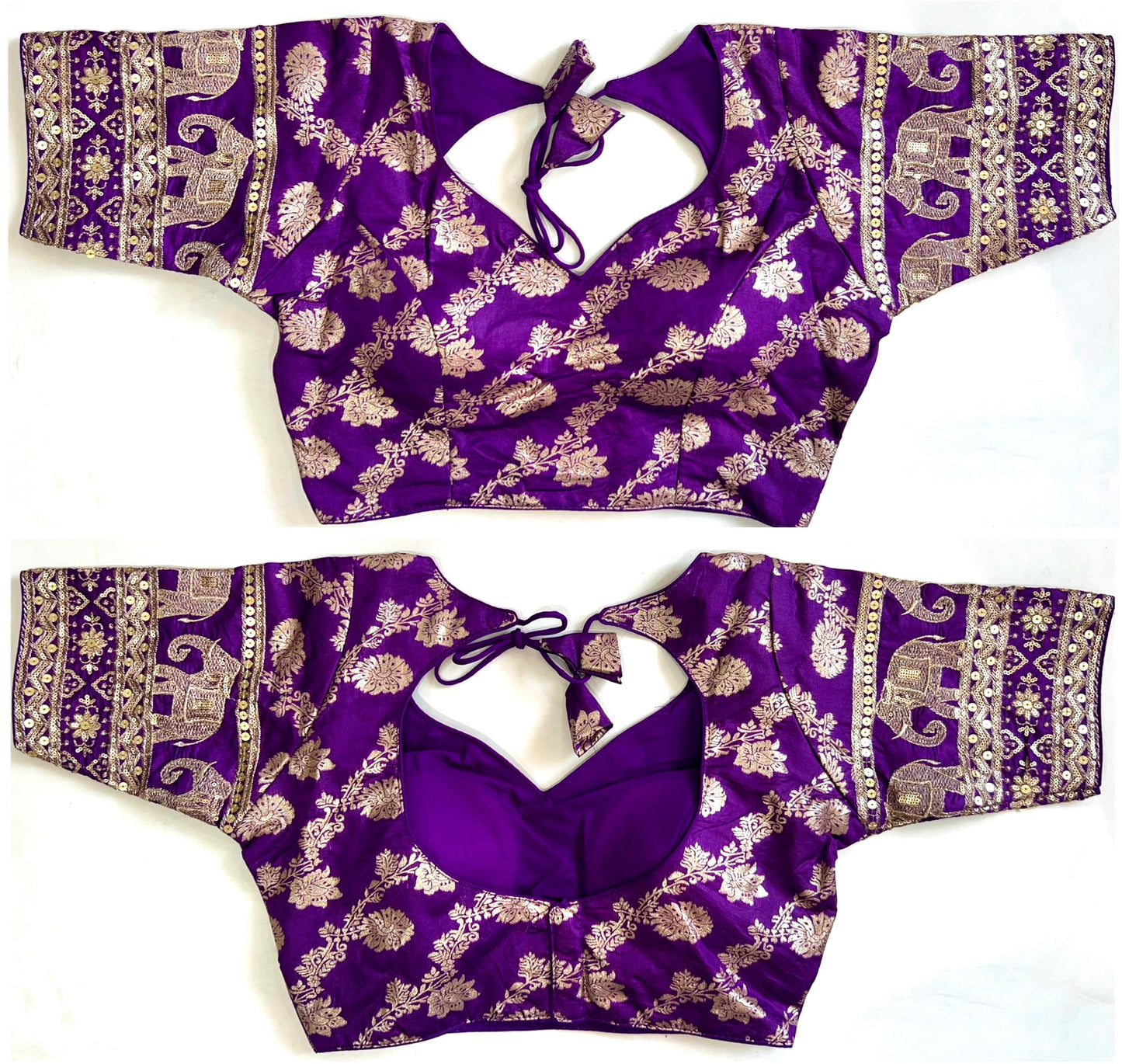 Beautiful silk blouse with work in readymade sizes
