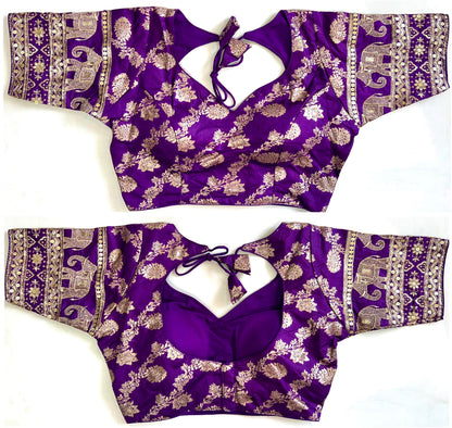Beautiful silk blouse with work in readymade sizes
