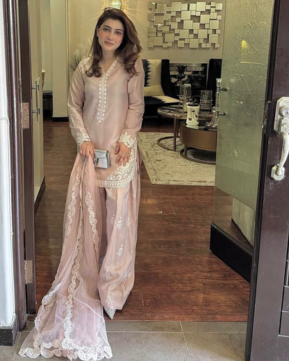Preet - Beautiful Soft Silk Embroidered Salwar Suit Fully Stitched