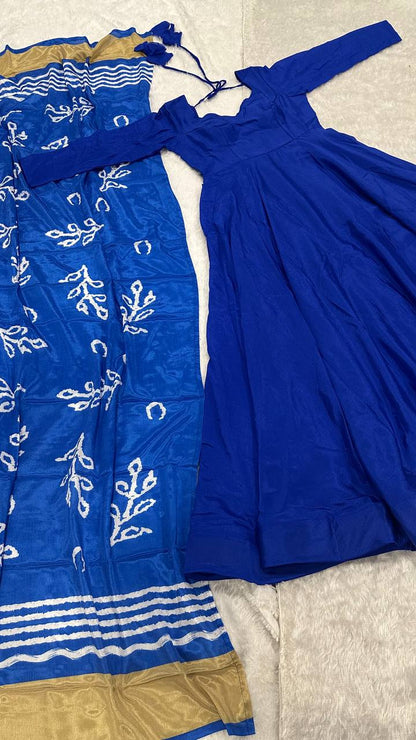 Royal Blue Silk Anarkali Gown Fully Stitched