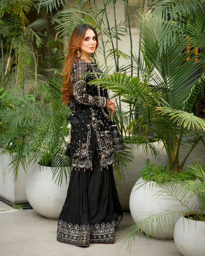 Ishqiya - Premium Black Soft Georgette Suit Fully Stitched