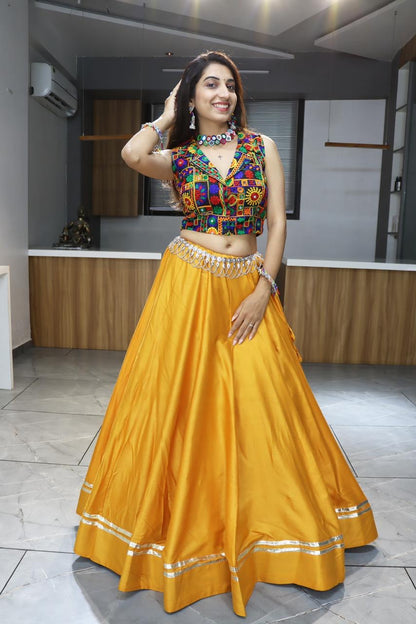 Ethnic Navratri 8 Colours Pure Cotton Chaniya Choli with Gamthi Work Fully Stitched