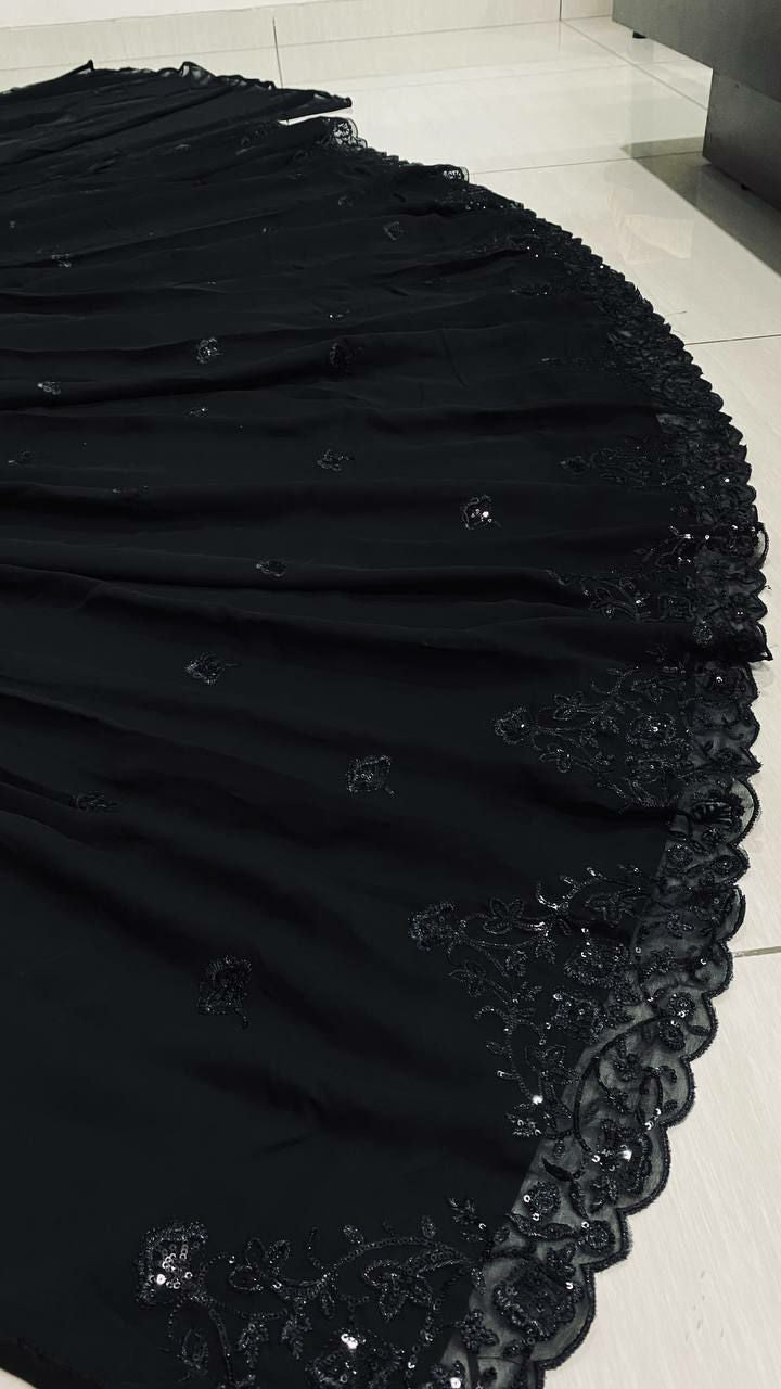 Baani - Black lehenga with sequnce work fully stitched
