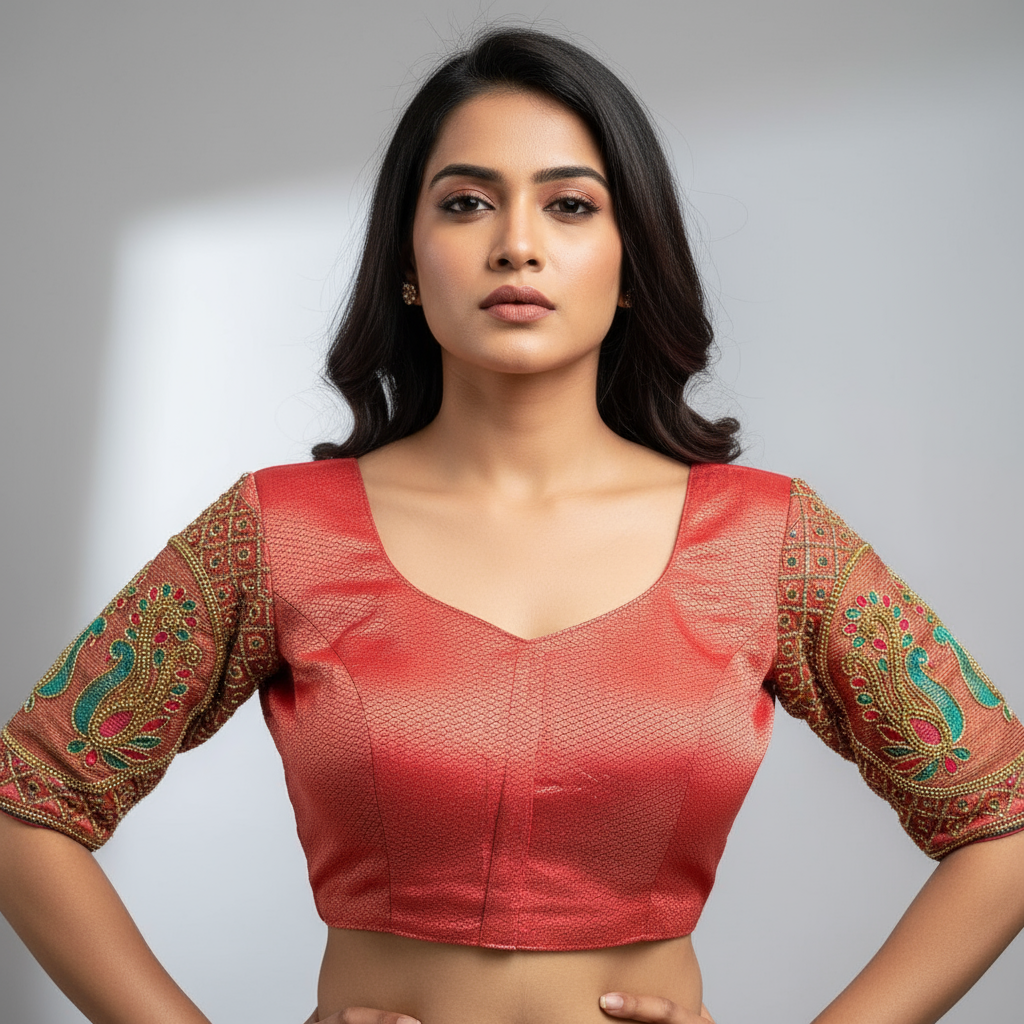 Abhinaya - Premium Thread Work Silk Readymade Blouse