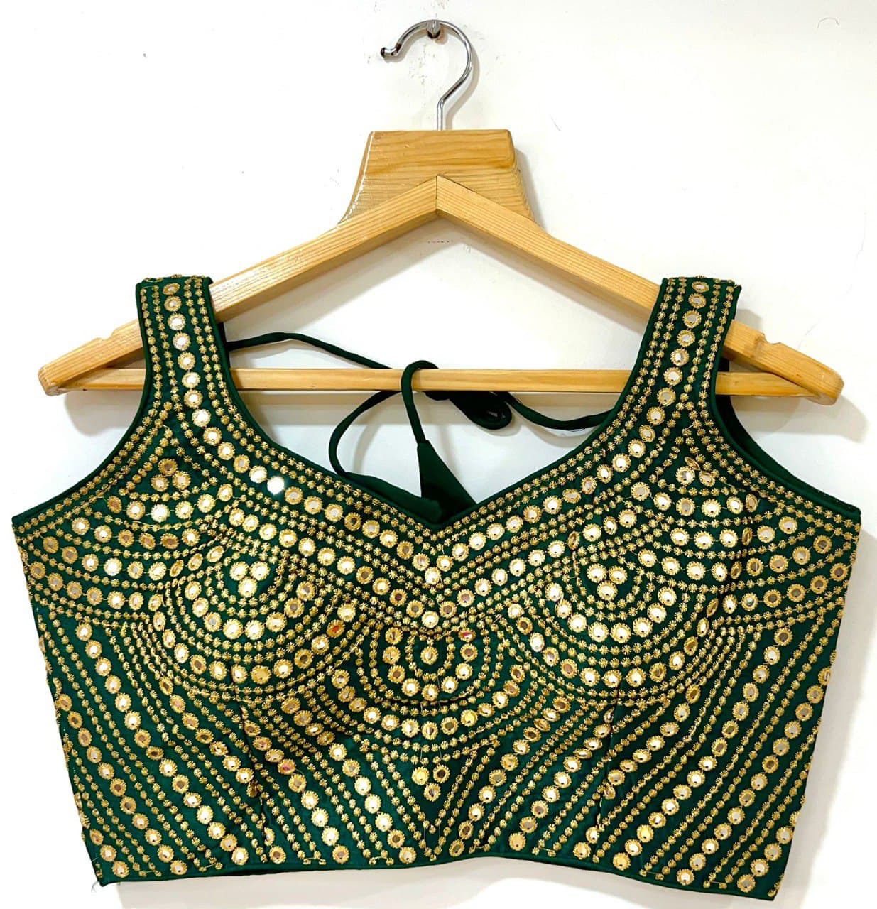 Beautiful Foil Mirror Work Silk Readymade Blouse to Pair with Saree or Lehenga
