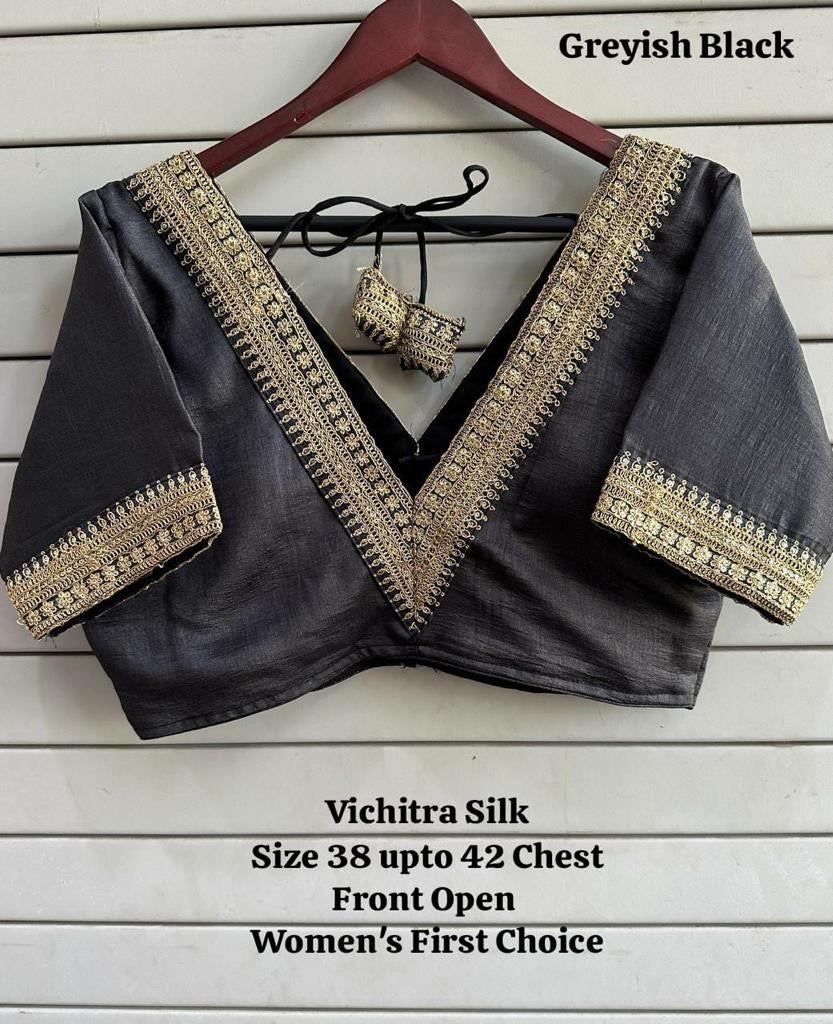 Vichitra silk premium readymade blouse
