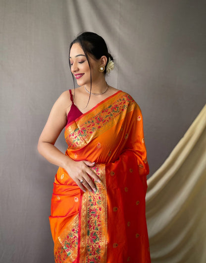 Pure paithani silk saree with stitched blouse