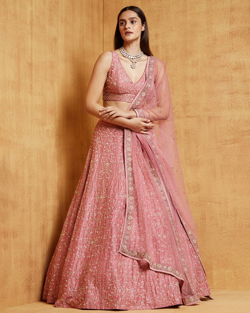 Hawaain Peach Premium Readymade Lehenga Choli