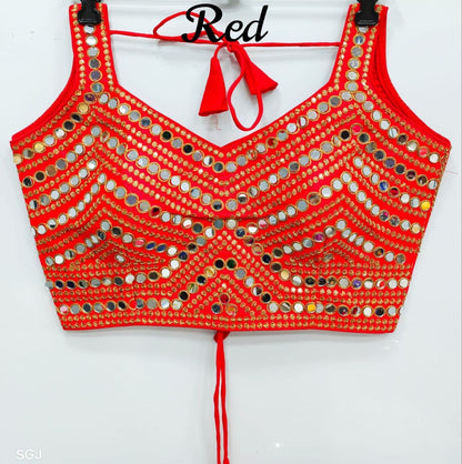 Sanvi - Premium Real Mirror Ready to Wear Blouse to match with Saree or Lehengas