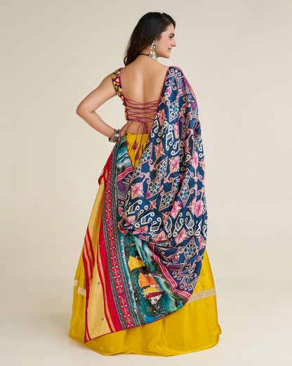Navratri Special Mustard Gamthi work Chaniya Choli