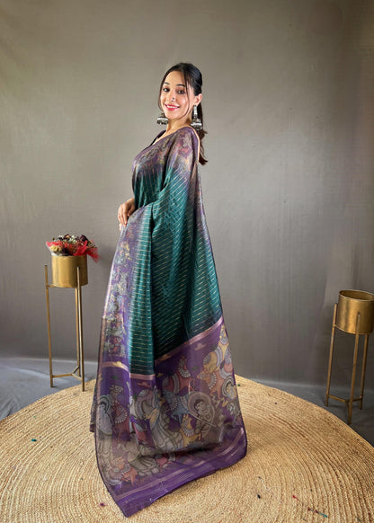 Smriti - Soft Chanderi Silk Saree with Prints and Stitched Blouse Options